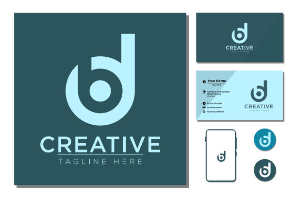 ilustraciones, imágenes clip art, dibujos animados e iconos de stock de letras b y d únicas para la inspiración del diseño del logotipo - a d