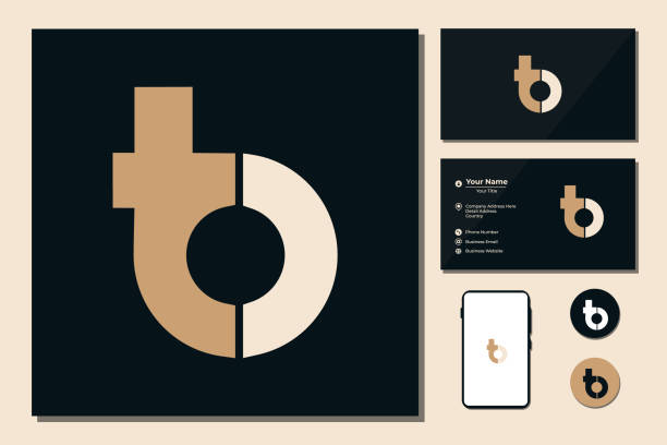 illustrations, cliparts, dessins animés et icônes de lettres t et b pour le logo - letter t