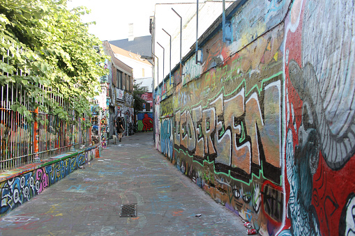 Graffiti street in Gent, Belgium