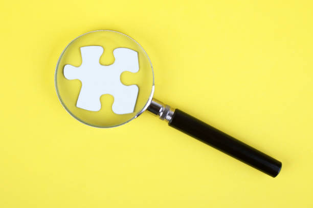 istock Magnifying glass and success Puzzle piece. 1412911833