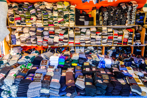Munich, Germany - August 3: typical regional market (called Auer Dult) with stalls for household goods, crockery, textiles and clothing every three months on mariahilfplatz in munich on August 3, 2022