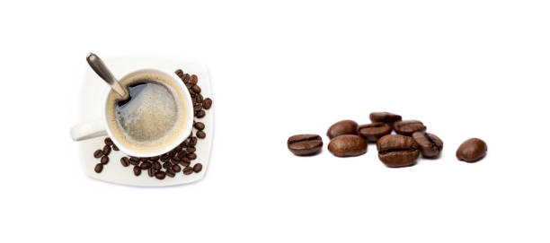 istock Cup of coffee and coffee beans 1412925423