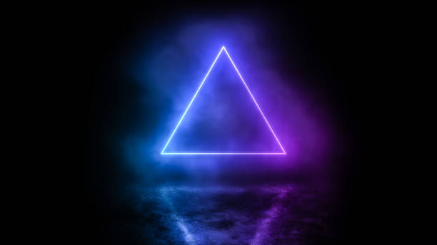 istock Mystical neon portal hanging over a concrete floor 1412925914