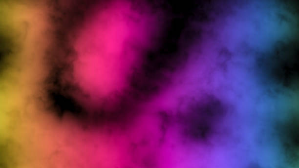 istock Geometric colorful smoke on a black background. 1412925984