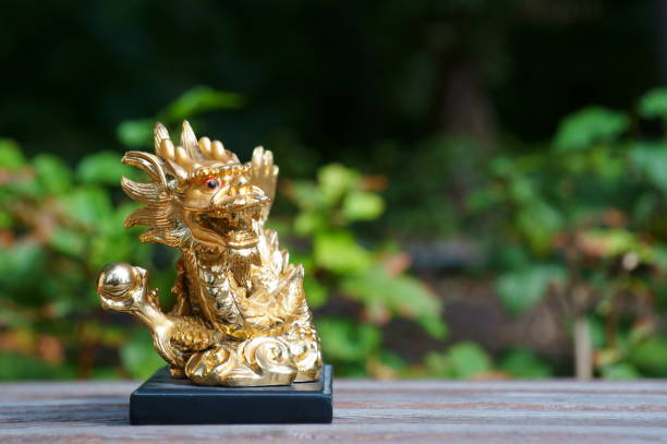 istock Chinese dragon figurine close-up. 1412926860