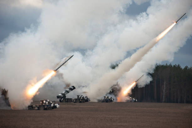 istock Launch of military missiles 1412928409