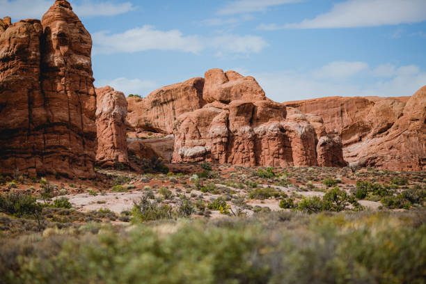 Images of the rocks and geology at Arches National Park in Utah, Southwest USA