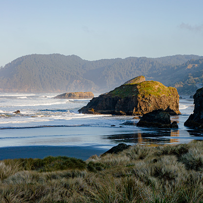 The beauty of the southern Oregon Coast in the Pacific Northwest. Photographed near Brookings Oregon along the Pacific Ocean.