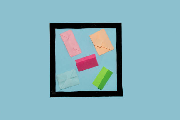istock black frame with colorful letters inside it, blue background, creative art modern design 1412933944