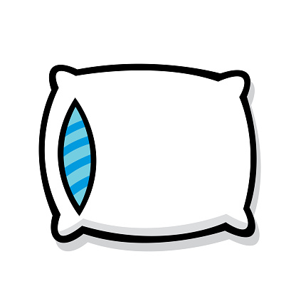 Vector illustration of a hand drawn pillow against a white background.