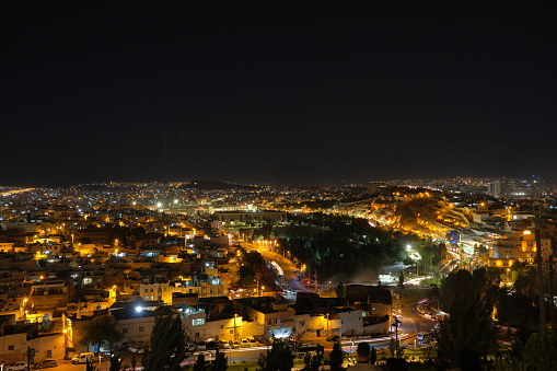 07.11.2022. sanlurfa. Turkey. City view of sanliurfa at night. City view from hill, called as abraham hill name is ibrahim tepesi