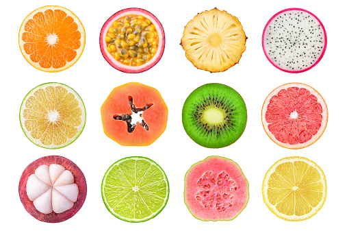 Isolated fruit cross sections