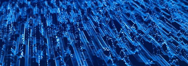 istock Sci-fi background. Digital wave with many particles. Template for festive presentation. 3d rendering 1412951179