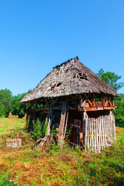 старый барак - shed cottage hut barn стоковые фото и изображения