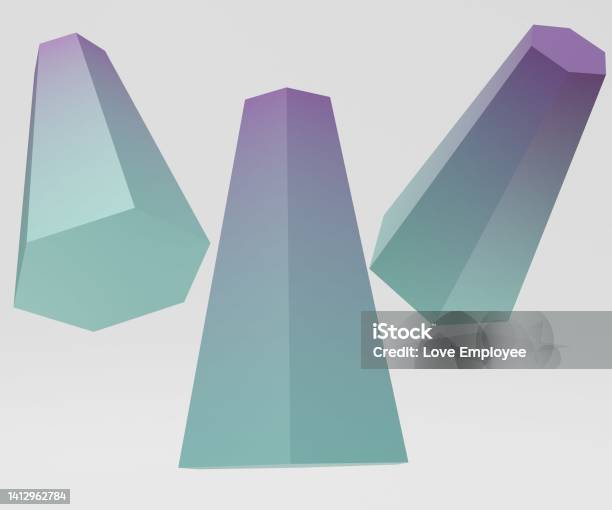 Isolated Frustum In Geometry Stock Photo - Download Image Now - Pentagon - Shape, Three Dimensional, Block Shape
