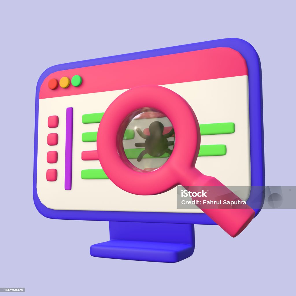 3d Code Debugging Illustration Side View Stock Photo - Download Image ...