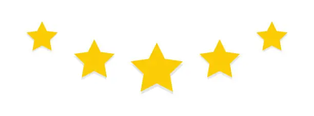 Vector illustration of Five stars icon. Customer rating symbol. Sign orden vector.