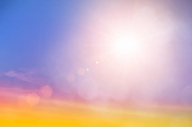 istock Relaxing outdoors vacation landscape concept: Abstract blurred sunlight beach colorful blurred bokeh background with retro effect autumn sunset sky have blue bright, white, and color orange calm. 1412972419