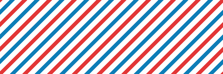 Airmail seamless pattern with diagonal blue and red stripes. Air mail classic retro pattern. Vector illustration on white background.