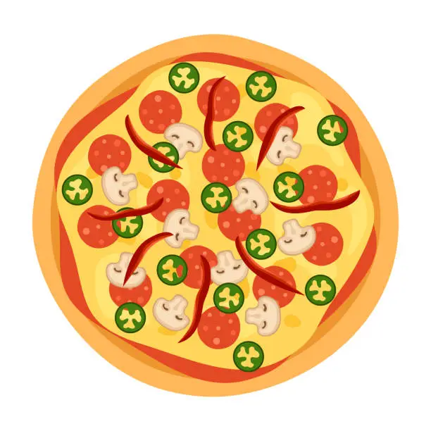 Vector illustration of Illustration of Diablo pizza.