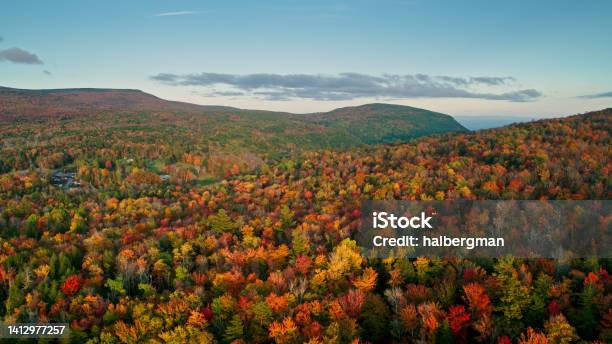 Aerial Shot Of Fall Colors In Upstate New York Stock Photo - Download Image Now - Autumn, Landscape - Scenery, Autumn Leaf Color