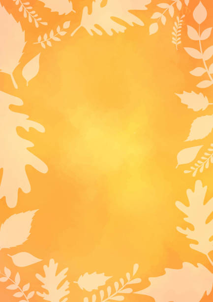 istock Silhouette fall leaves on orange watercolor background for decoration on natural in Autumn season and Thanksgiving festival. 1412979865
