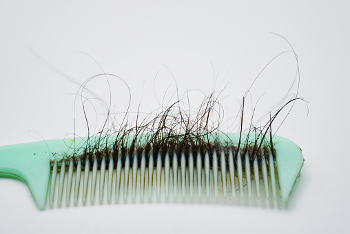 green comb manage hair loss black hair hair care concept cancer chemotherapy shampoo and conditioner ad