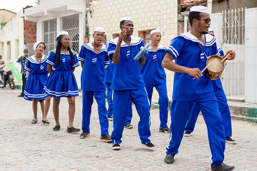 Dancers and musicians perform folk Cuban dance in Trinidad. Captured in Cuba, spring 2018