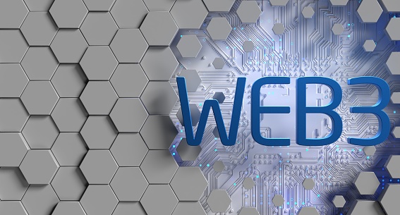 WEB3 next generation world wide web blockchain technology with decentralized information, distributed social network. Web3.0
