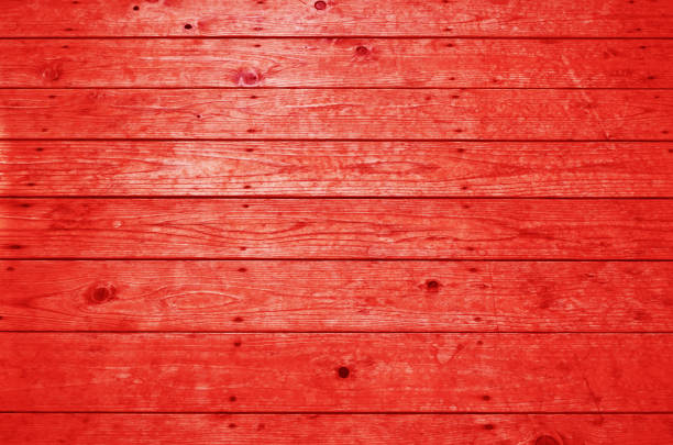Vivid red natural wood wall texture