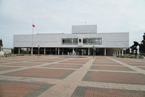 Taipei, Taiwan- May 2019: The National Sun Yat-sen Memorial Hall, in Xinyi District, built in 1972.