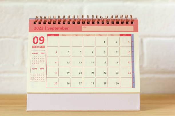 istock Desktop calendar for September 2022. Desktop calendar for time planning. 1413003367