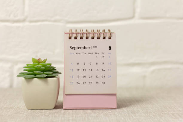 istock Desktop calendar for September 2022. Desktop calendar for time planning. 1413003378