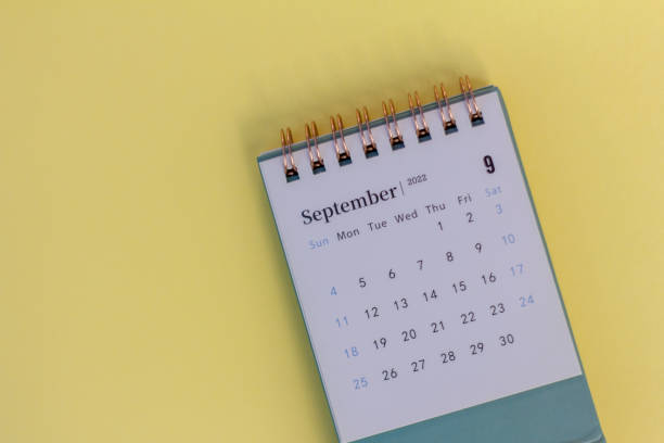 istock Hello September.Desktop calendar for September 2022. 1413003410