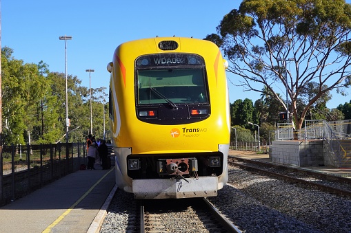 Merredin, Western Australia, Australia, June 27, 2022.\nThe train links Golden Outback towns with the state capital Perth