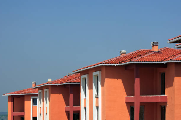 Incomplete residential apartment buildings in construction site  in Istanbul