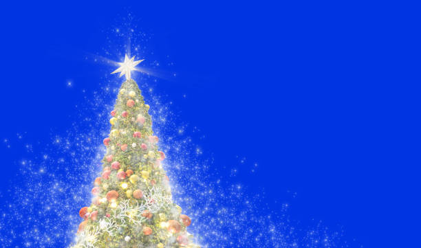 istock Decorated shiny Christmas tree and celebration concept 1413009172