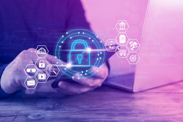 istock Cybersecurity and privacy concepts to protect data. Lock icon and internet network security technology. 1413010260