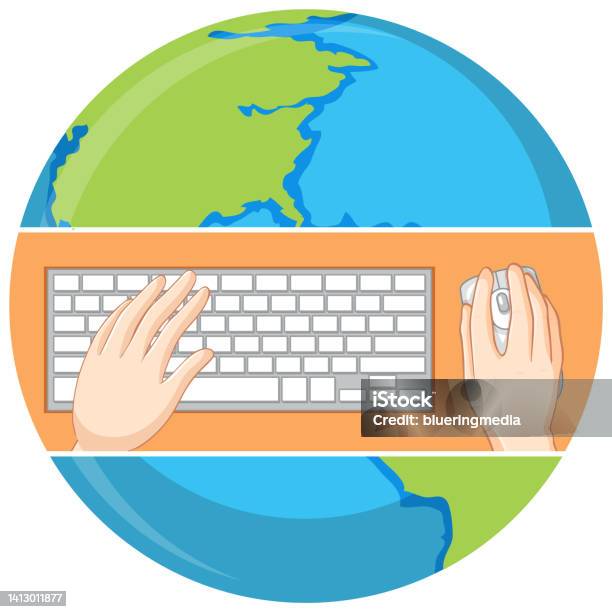Hands Typing On Computer Keyboard Stock Illustration - Download Image ...