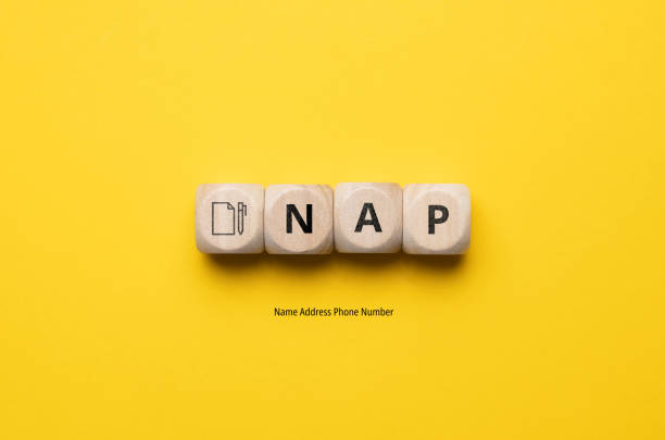 Concept business marketing acronym NAP or Name Address Phone Number stock photo