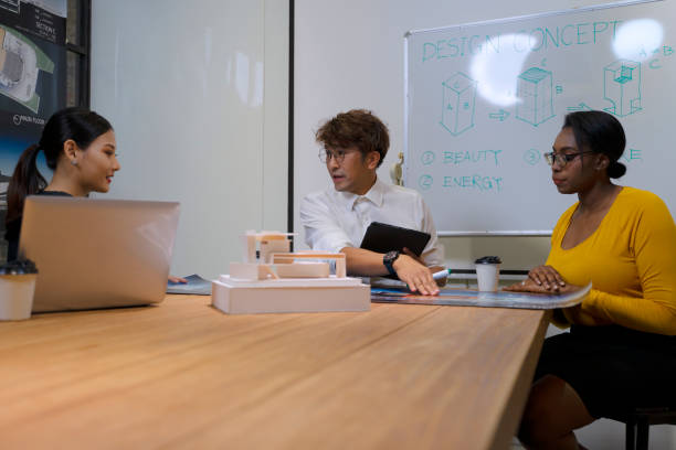 istock Group of employee are meeting about architecture. 1413019622