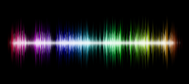Sound waves on a black background abstract colorful picture