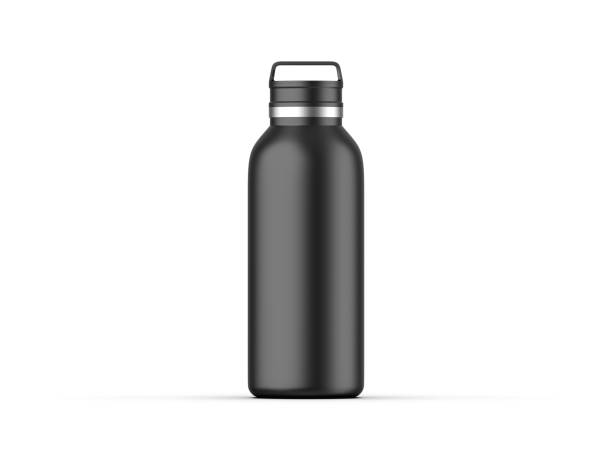 istock Tumbler thermos flask mockup template on isolated white background, 3d render illustration. 1413022576