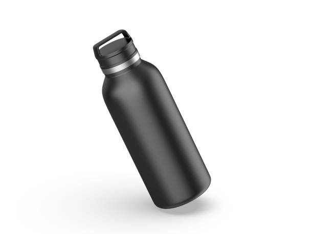 istock Tumbler thermos flask mockup template on isolated white background, 3d render illustration. 1413022579