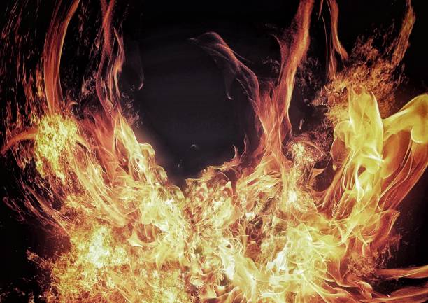 istock 3D illustration of a bonfire burning in the dark 1413022636