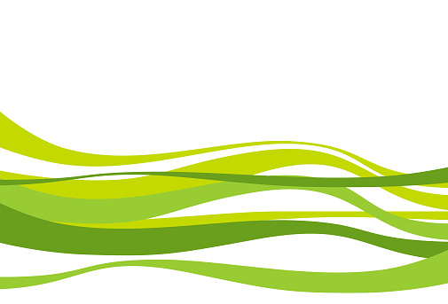Green Flowing Shapes in Vector. Renewable Energy Concept Abstract Background.