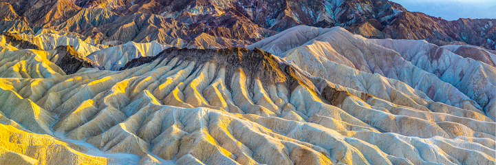 scenic view of Zabrskie point in the death valley in sunset mood, USA