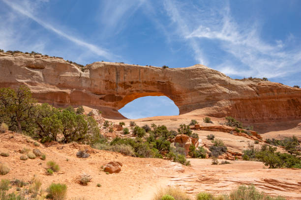 U.S. Highway 191 and Wilson Arch Scenic View Area, Utah, USA.