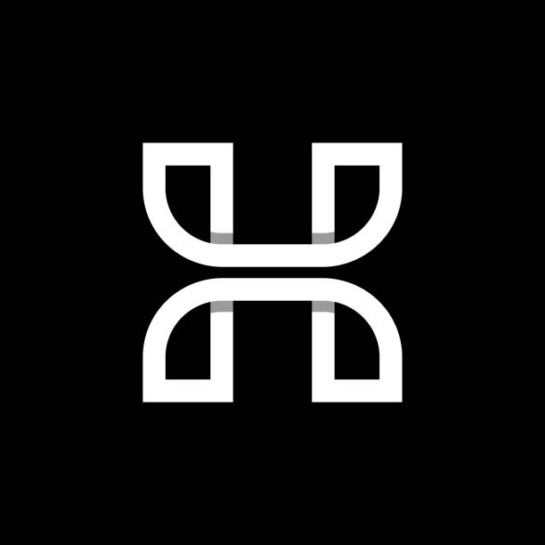 Modern letter H with overlapping line logo design Modern letter H with overlapping line vector logo design hhh stock illustrations