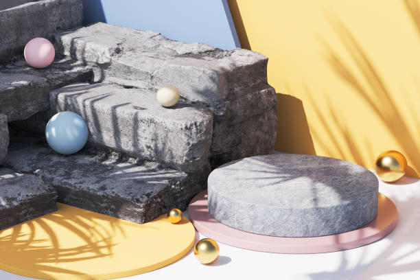 istock Abstract background Scene for cosmetic Product and Package Presentation, Stone Podium Display, 3d rendering. 1413034022